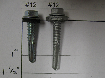 #5 point TEK screws for drilling into metal