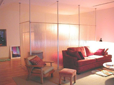 Interior translucent wall divider