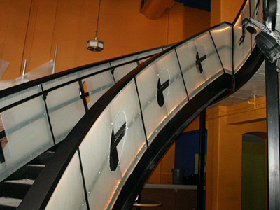 Decorative stairway translucent panel
