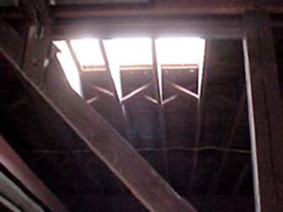 Interior view of skylight applied