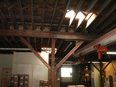 Interior view skylight panel